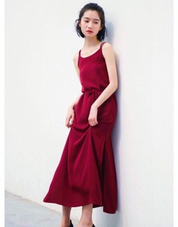 Maxi dây lụa đỏ đô