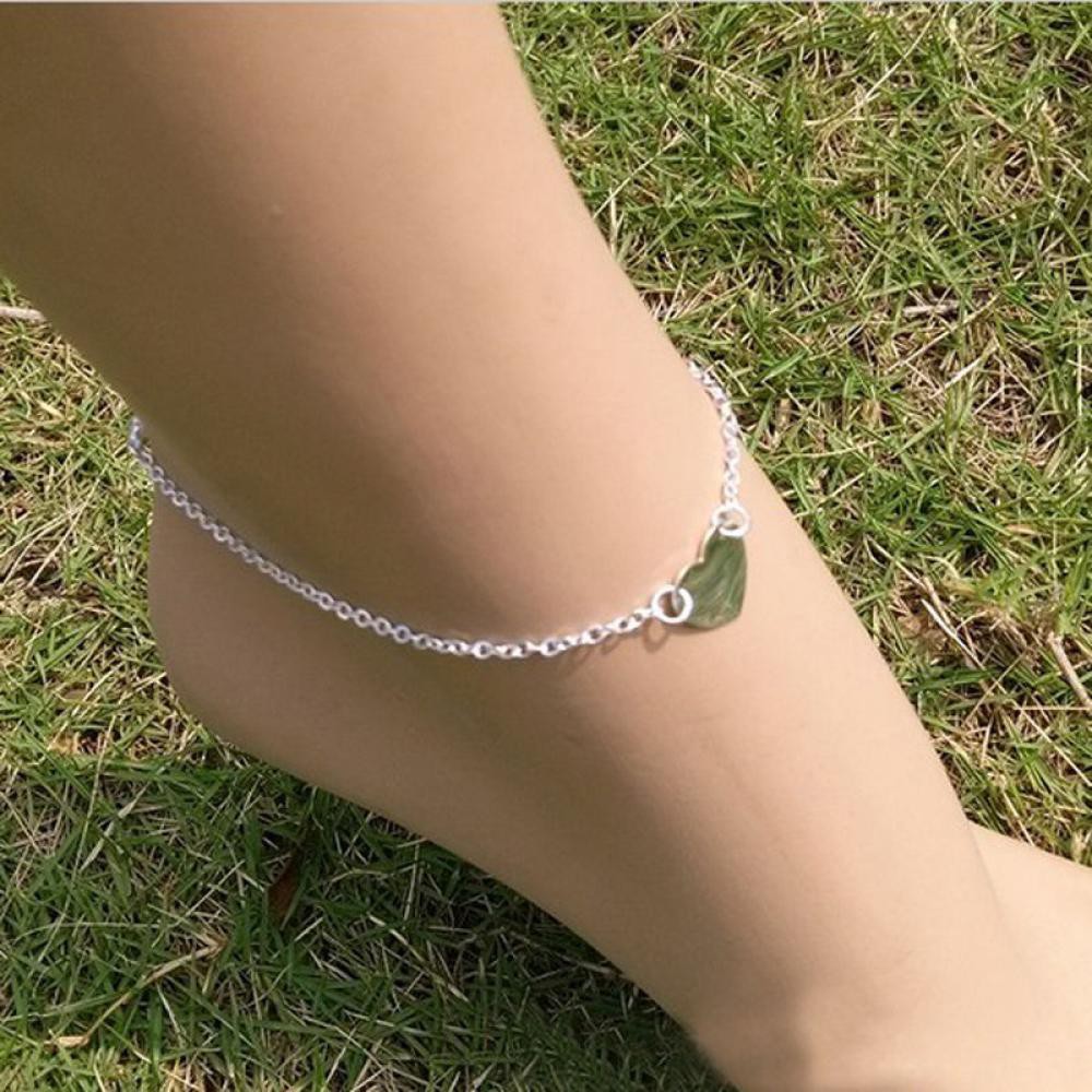 2 Lắc chân đính mặt trái tim thiết kế ấn tượng | BigBuy360 - bigbuy360.vn