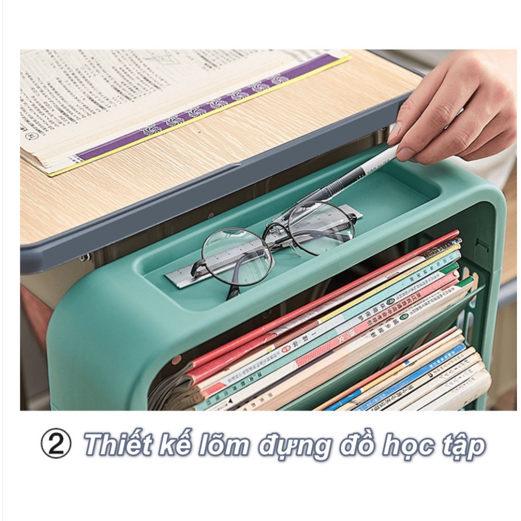 Kệ sách đề bàn, Kệ tạp chí gắn bên hông bàn học tập cao cấp