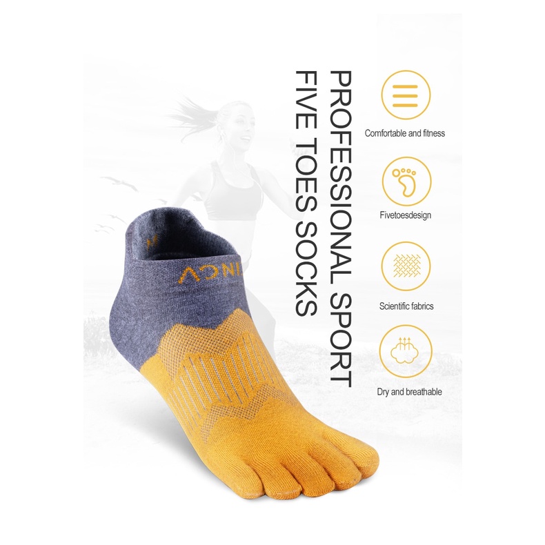 Aonijie 2 Đôi Tất Thể Thao Năm Ngón e4810s