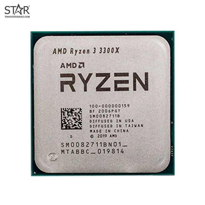 CPU AMD RYZEN 3 3300X (3.8GHz Up to 4.3GHz, AM4, 4 Cores 8 Threads) TRAY kèm Fan