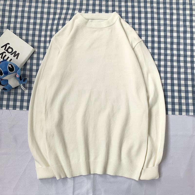 Áo Sweater Cổ Tròn Màu Trơn Phong Cách Hàn Quốc Dễ Phối Đồ Với 6 Màu Lựa Chọn Màu Sắc