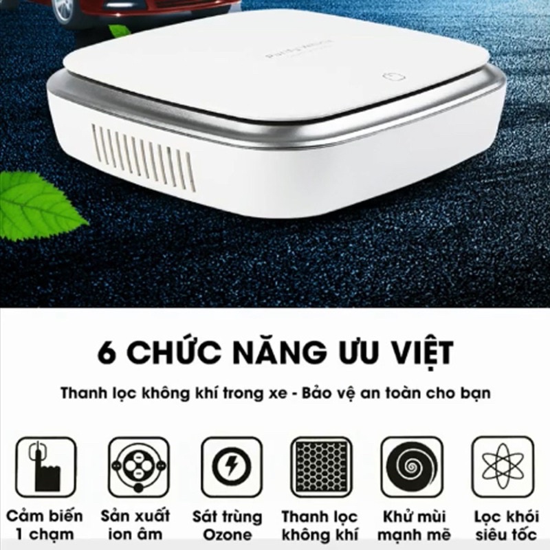 MÁY LỌC KHÔNG KHÍ Thương hiệu: Purify Vehicle Khử Mùi, Khử Trùng Ô Tô, Phòng Ngủ, Văn Phòng