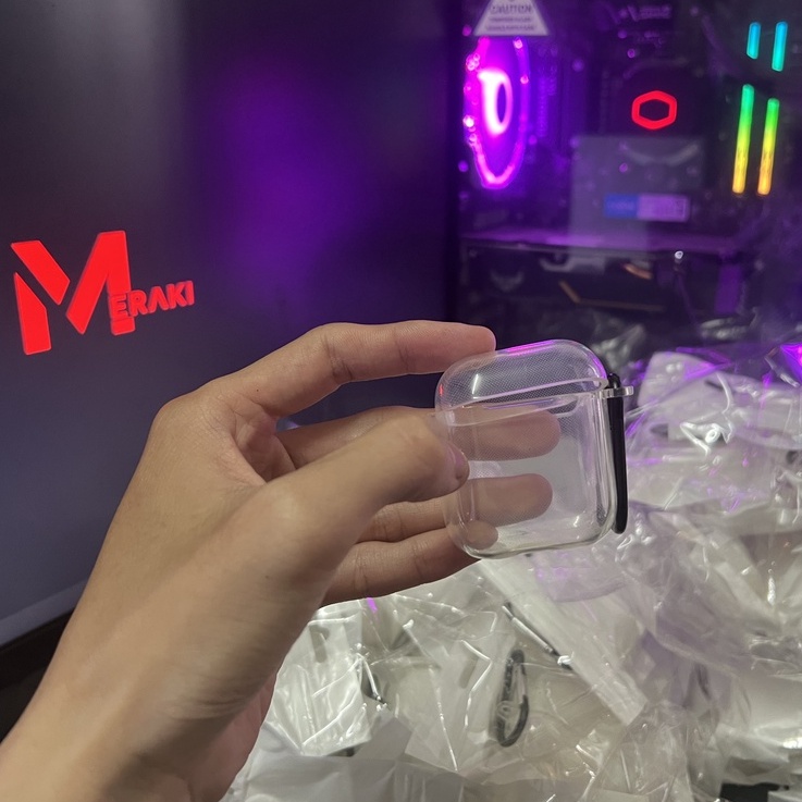 Case Airpod  Vỏ Bao Airpods Đựng Tai Nghe Airpod 1 2 3 Pro Nhựa Trong Suốt - Meraki SG