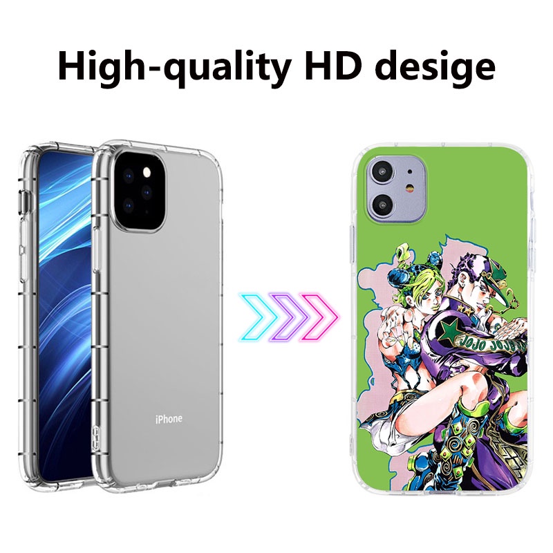 Ốp Điện Thoại TPU Trong Suốt Chống Rơi In Hình Jojo Cho IPhone 11/12/13Promax Pro 7Plus 8Plus Shell X XR XSMAX 11Pro 12Pro 13Pro 2022