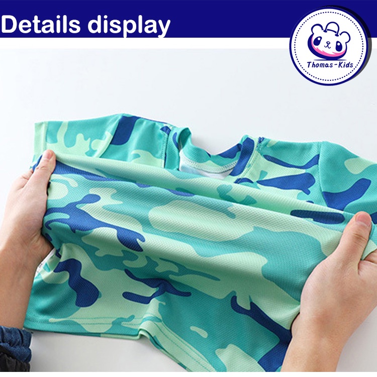 Bộ Đồ 2 Món Áo Thun Tay Ngắn + Quần Đùi Mau Khô D152 Dành Cho Trẻ Em 4-10 Tuổi