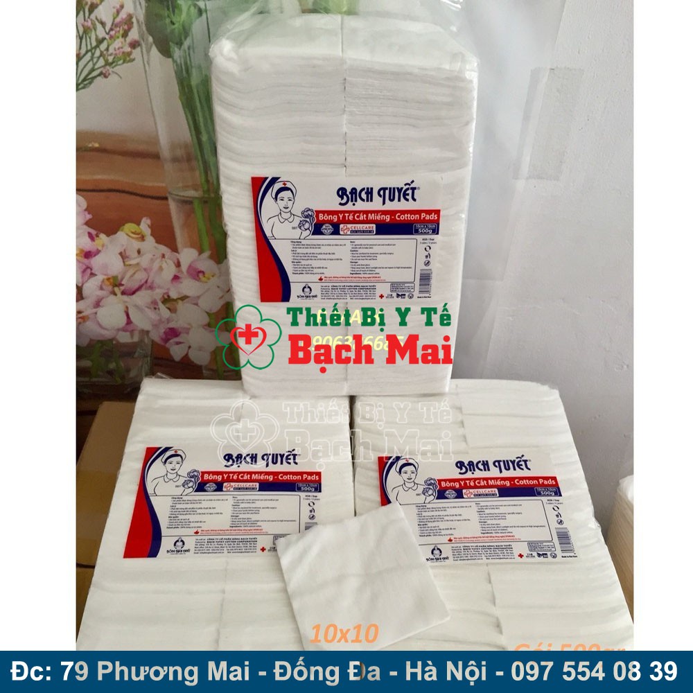 Bông Bạch Tuyết Y Tế Cắt Miếng 1kg - Vệ sinh baby 10x10cm - 7x7cm