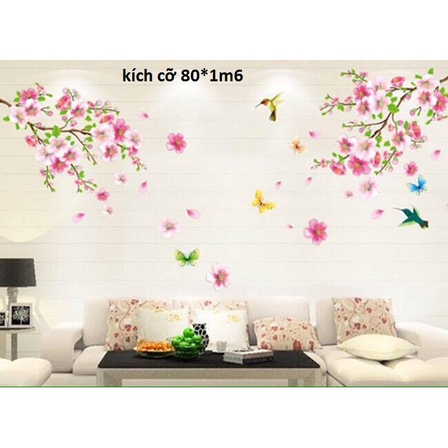 decal dán tường anh đào