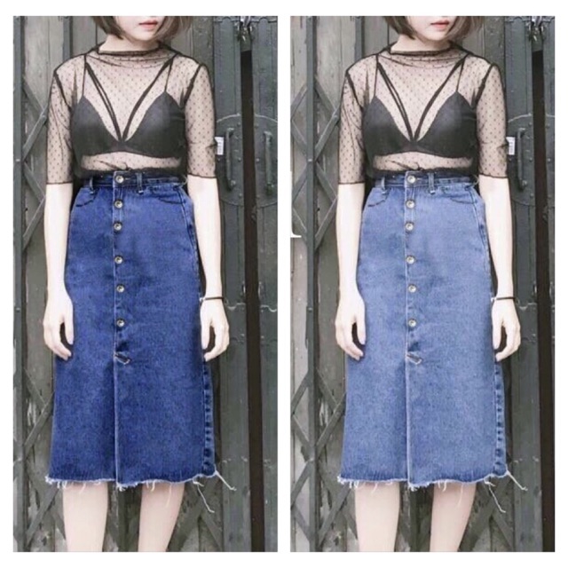 Xả Kho-Chân Váy Jean Nút Cá Tính | BigBuy360 - bigbuy360.vn