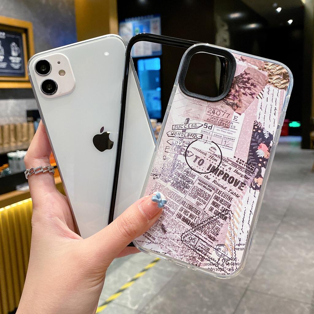Ốp Điện Thoại Kiểu Khung Ảnh Báo Cổ Điển 3 Trong 1 Cho IPhone 13Promax 12 11 7Plus X Xs Max XR