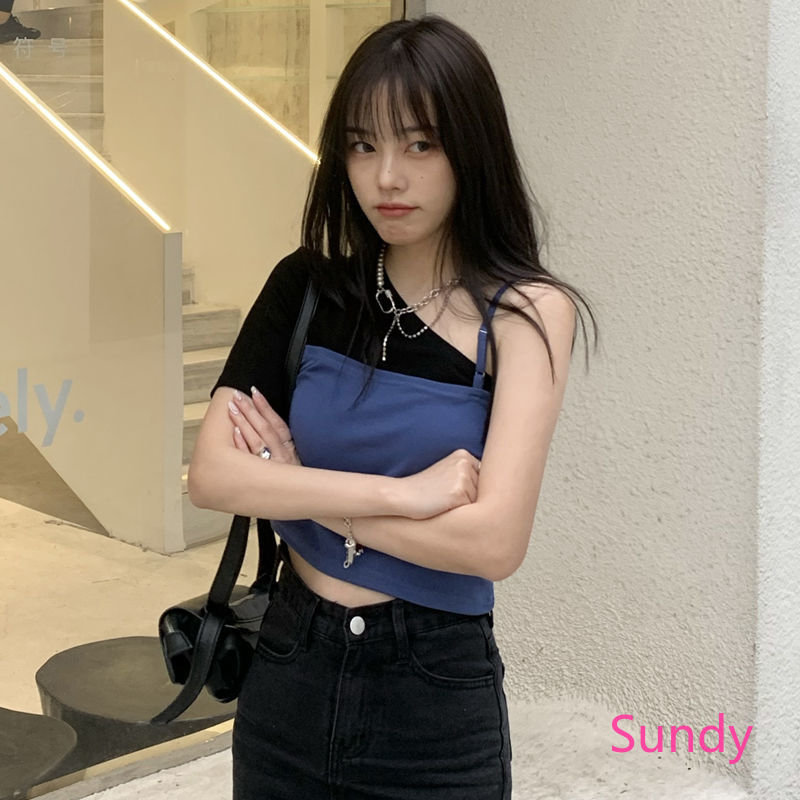 Áo Croptop Tay Ngắn Thiết Kế Thanh Lịch Cho Phái Nữ