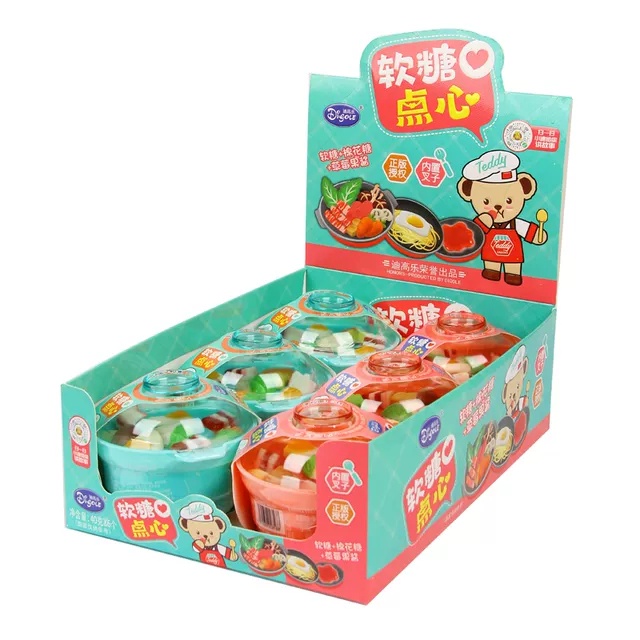 Combo 6 hộp Kẹo dẻo Nồi lẩu / Kẹo dẻo Topping nhúng lẩu / Kẹo dẻo mini 3 tầng kèm nước sốt dâu hộp 6