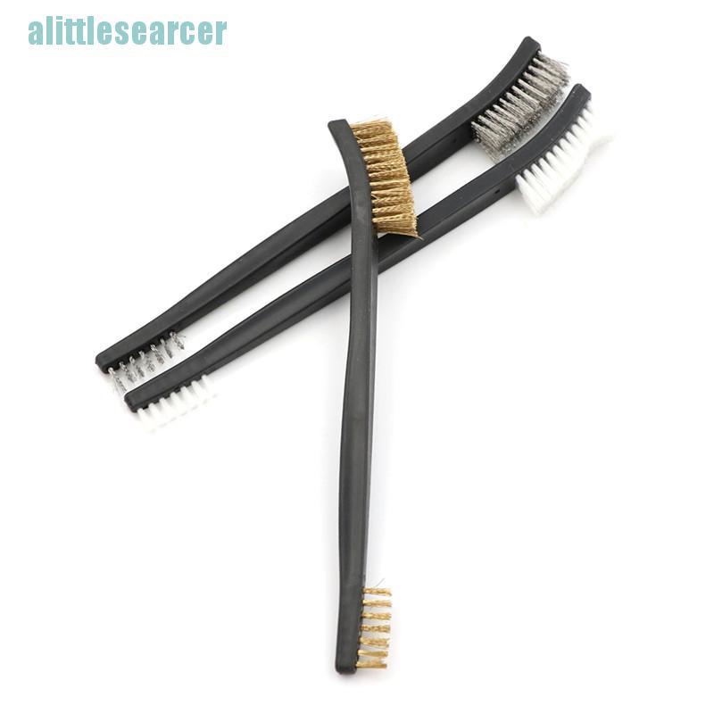 Bộ 3 bàn chải vệ sinh mini sợi bằng thép không gỉ và nylon