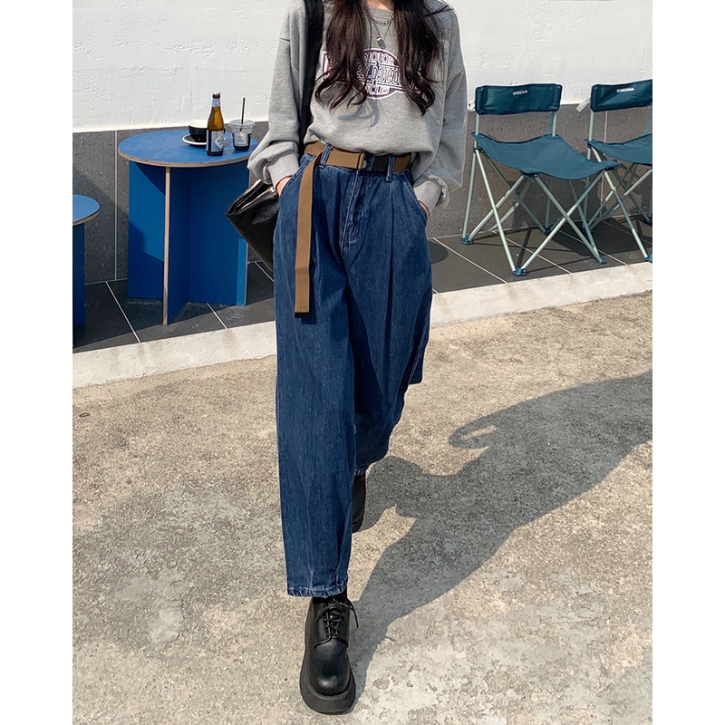 Quần Denim Lưng Cao Ống Đứng Phong Cách Mới 45434