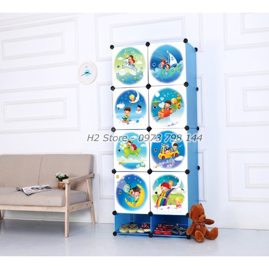 TỦ NHỰA LẮP GHÉP THÔNG MINH NHIỀU MÀU ĐỂ QUẦN ÁO 8 Ô VÀ 2 Ô GIÀY CỬA CỔ TÍCH ĐA NĂNG GIÁ RẺ sâu 47cm