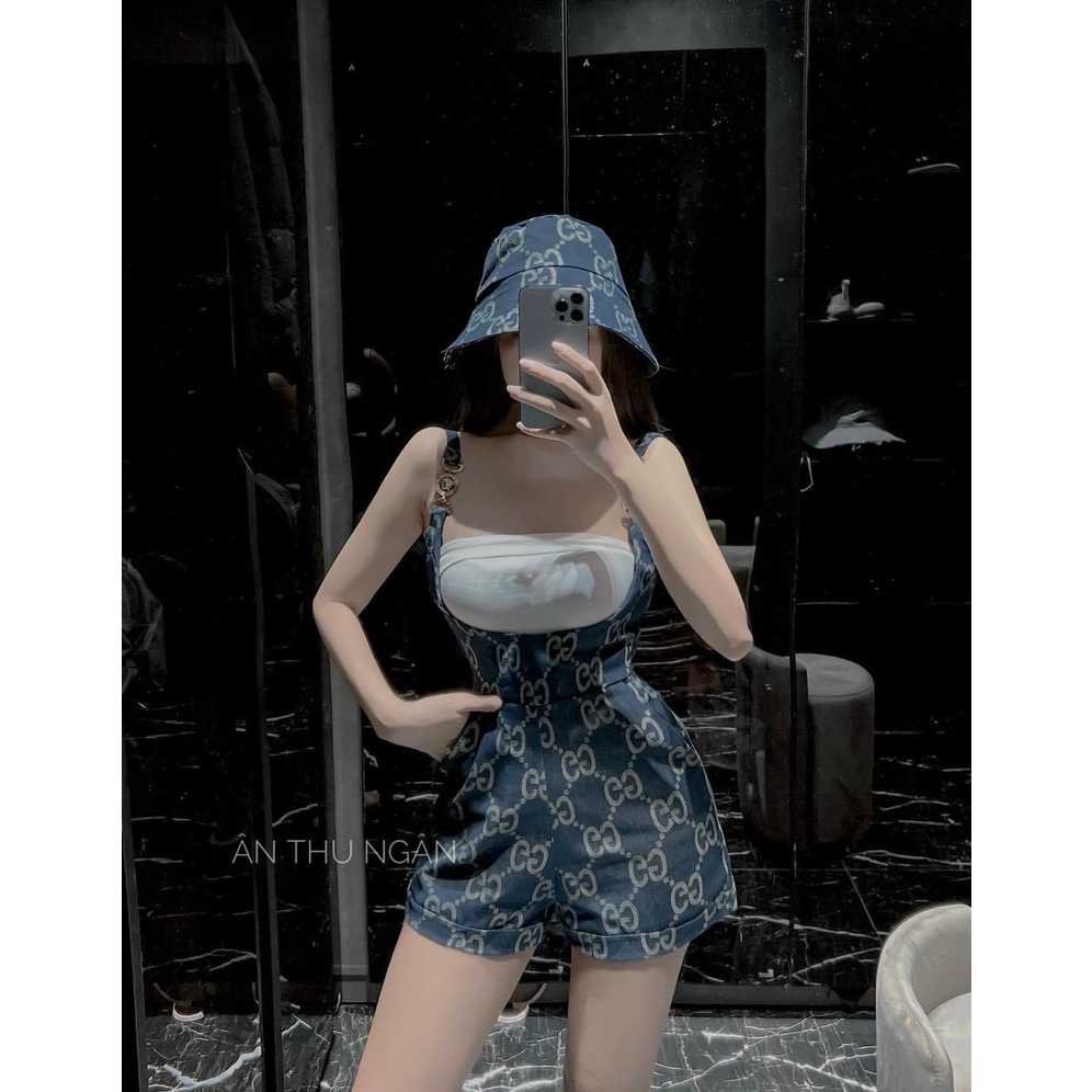 Set bộ đồ nữ yếm quần xinh xắn mix áo bra( không kèm nón) cá tính, siêu xinh dành cho các nàng mang đi chơi