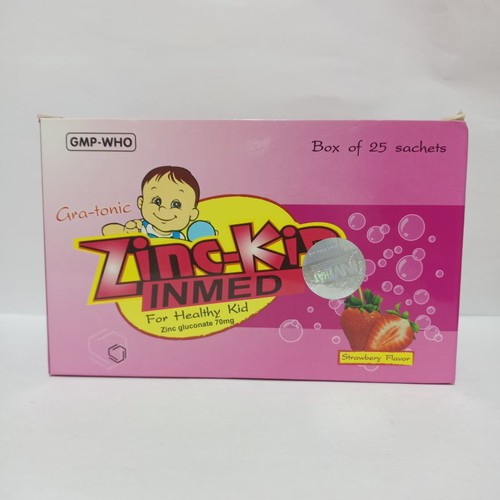 Cốm Bổ Zinc-Kid Inmed Hương Dâu - Hộp 25 Gói