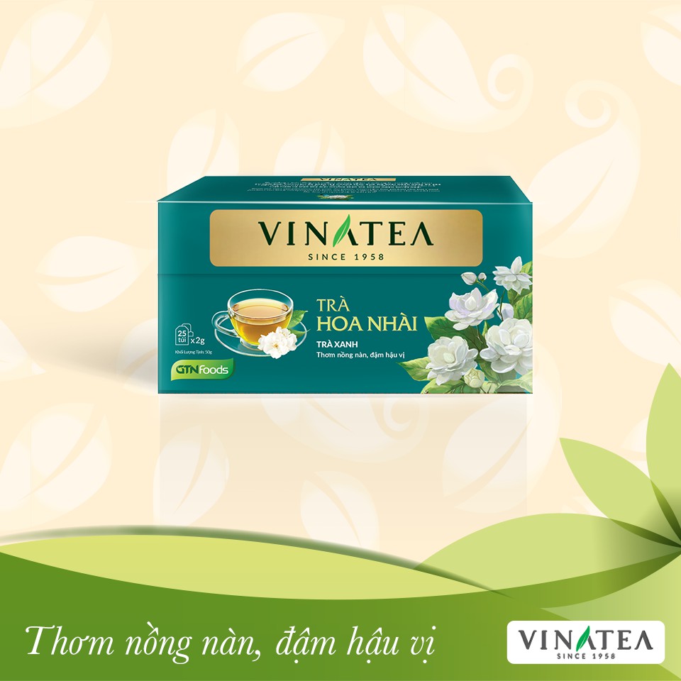 Combo 02 hộp trà thảo mộc túi lọc hoa nhài Vinatea 50g