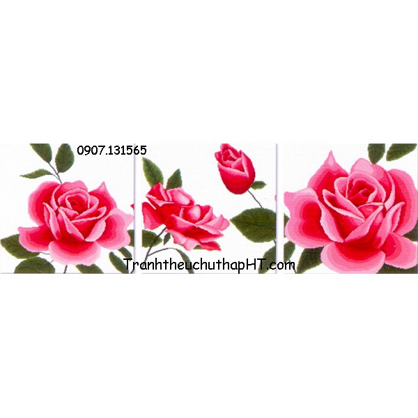 Tranh thêu chữ thập hoa hồng hiện đại AL21670 (tự thêu)