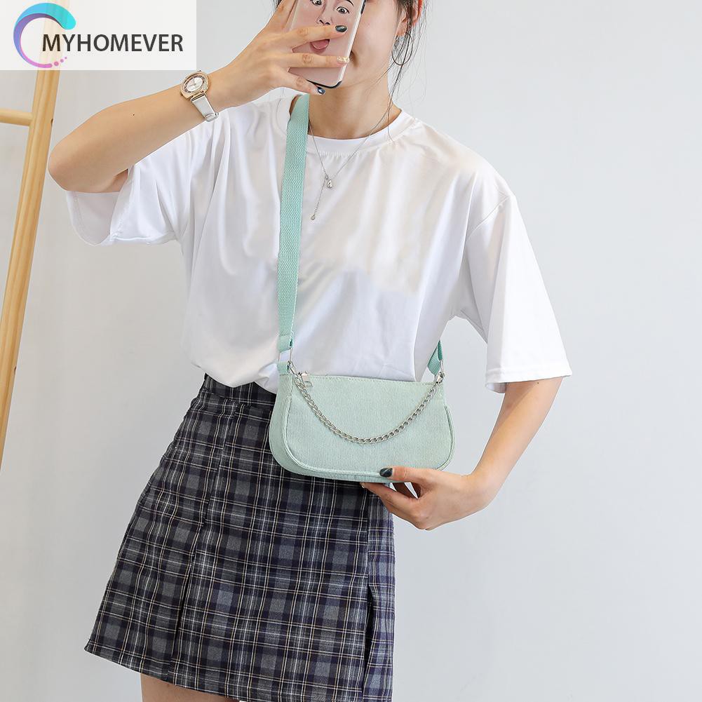 Túi Nhung Đeo Chéo Màu Trơn Thời Trang Cho Nữ