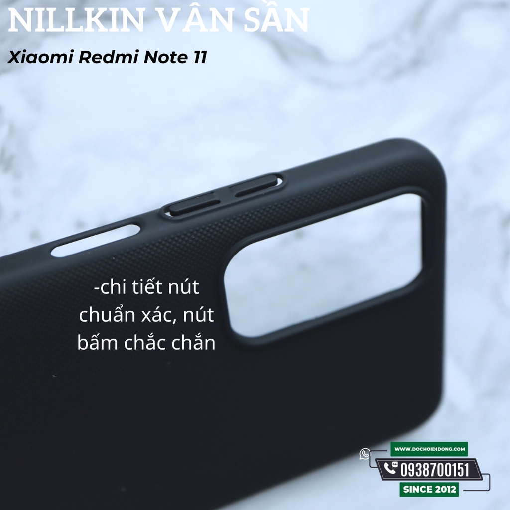 Ốp Lưng Xiaomi Redmi Note 11 Bản Quốc Tế Nillkin Vân Sần Super Frosted Shield Tặng Kèm Giá Đỡ