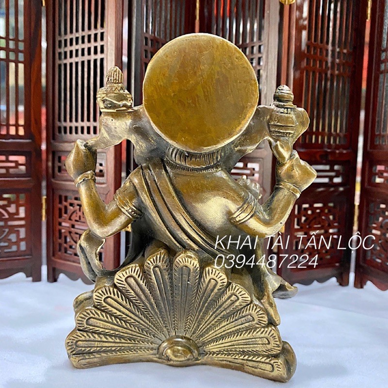Tượng Thần Voi Ganesha phong thủy bằng đồng