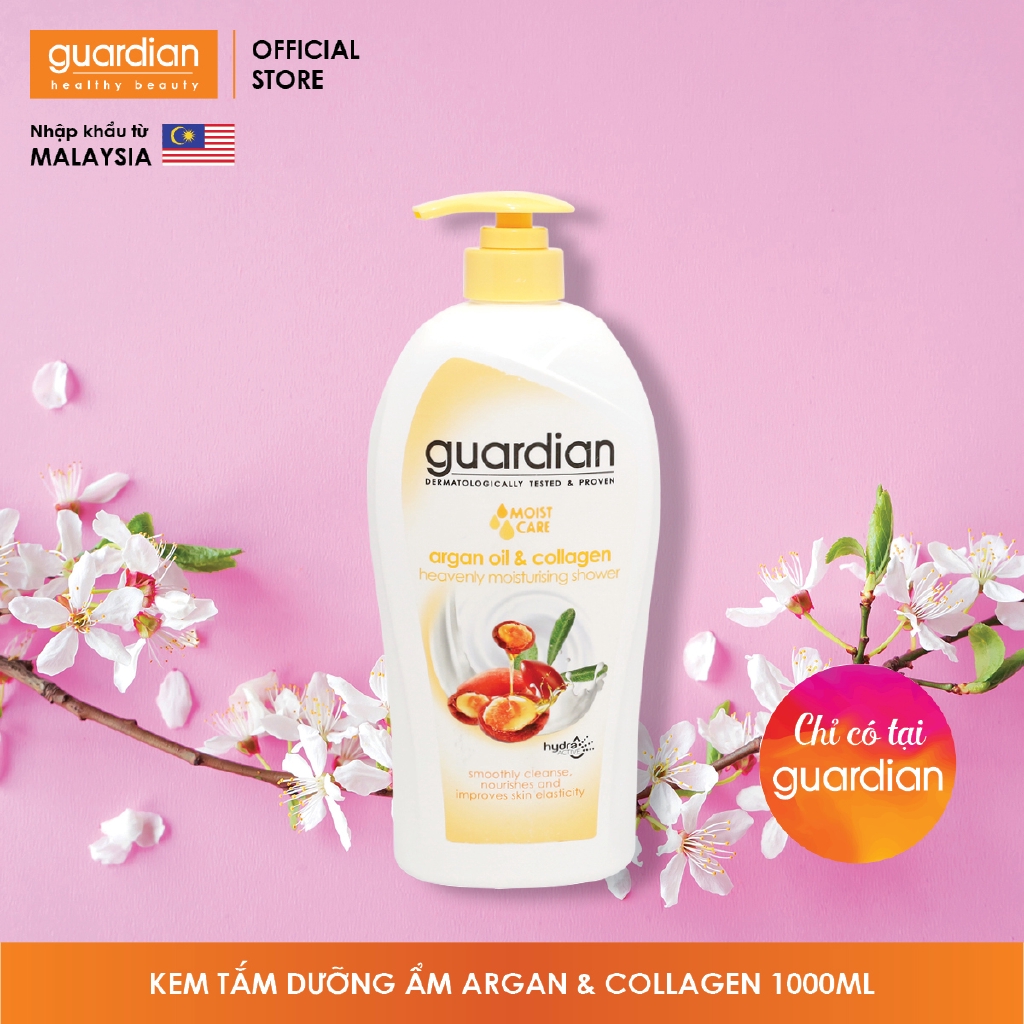 Kem tắm Guardian dưỡng ẩm chiết xuất từ Dầu thực vật và Collagen 1000ml