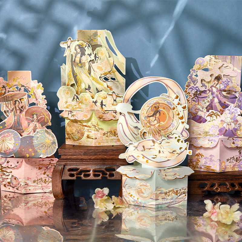 Thiệp lập thể 3D - Đàm Hoa Nhất Mộng - phong cách cổ trang