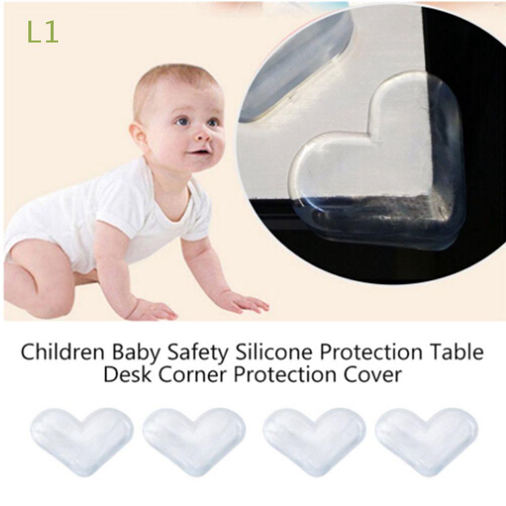 Set 4 miếng silicone hình trái tim bọc cạnh bàn an toàn cho bé