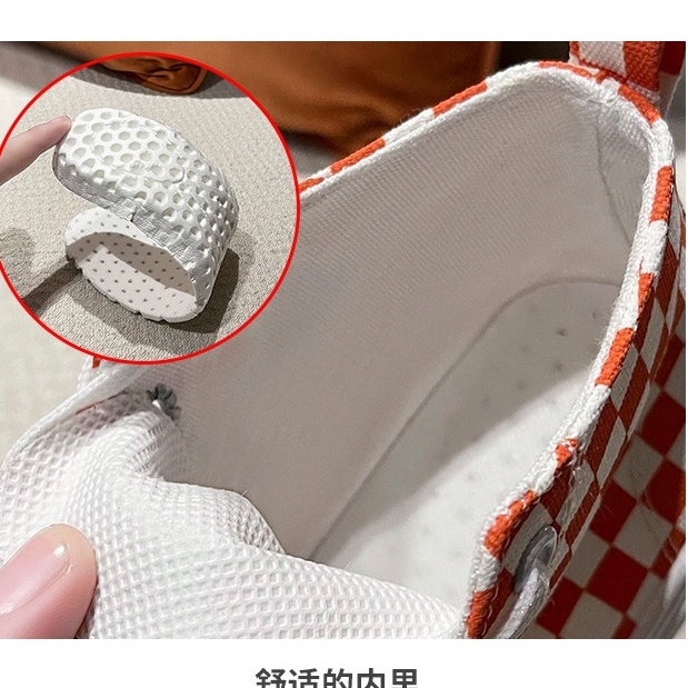 Giày thể thao Ulzzang kẻ cao cổ cam màu đen GIÀY BỊ Ố CÂN NHẮC KHI MUA