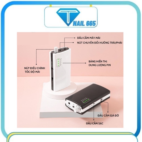 Máy mài móng tay 805 tích điện chính hãng , Máy mài móng gel nail