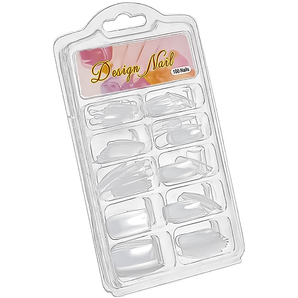 Chứng Khoán sẵn sàng 100 cái/hộp của móng tay giả trong suốt tự nhiên móng tay đầy đủ dán nửa dán Pháp Nail COD