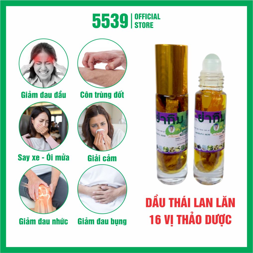 Dầu sâm thái lan, dầu lăn thái lan chính hãng Yatim 16 vị dung tích 8 ml hàng nội địa Thái chữ nhủ vàng - Shop 5539