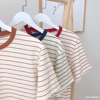 Áo thun sọc form suông nữ nhiennhienvintage BT62