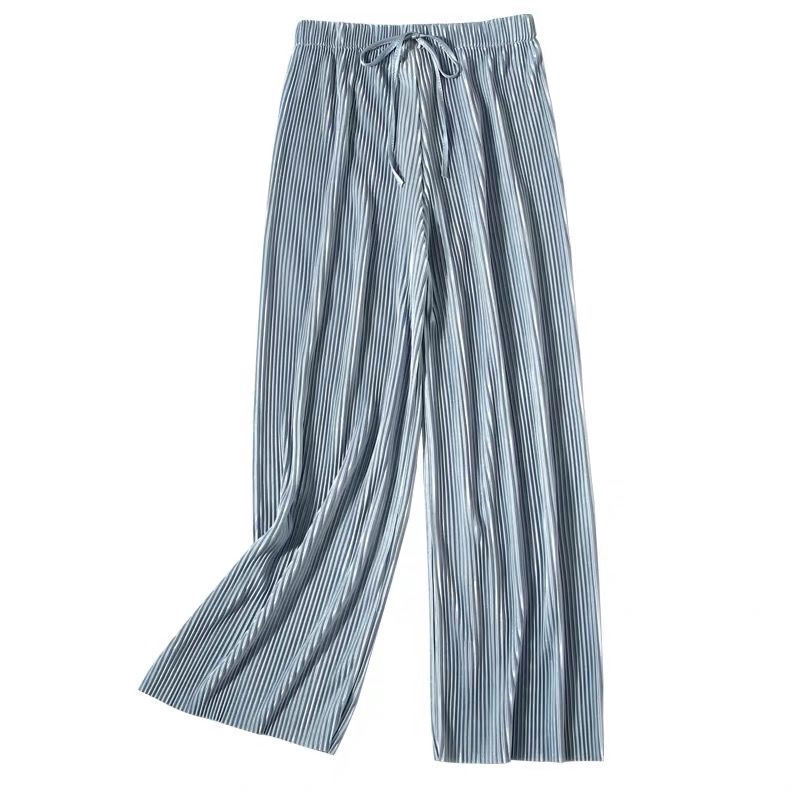 IELGY    Quần Dài Vải chiffon Lụa Lạnh Lưng Cao Dáng Rộng Thoải Mái