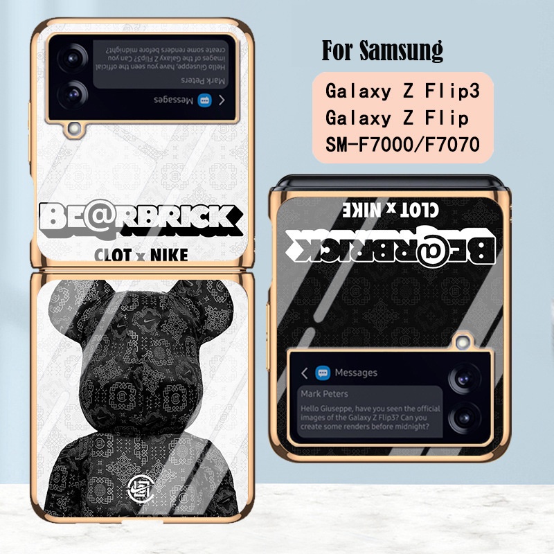 Ốp điện thoại mặt kính cường lực mạ điện cao cấp thời trang cho Samsung Galaxy ZFlip 3 5g ZFold 3 2