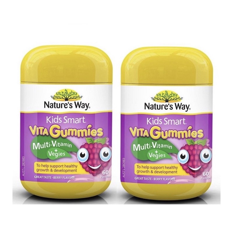 Kẹo nhai Vita Kid Smart bổ sung Vitamin và rau củ quả cho bé hãng Nature’s way