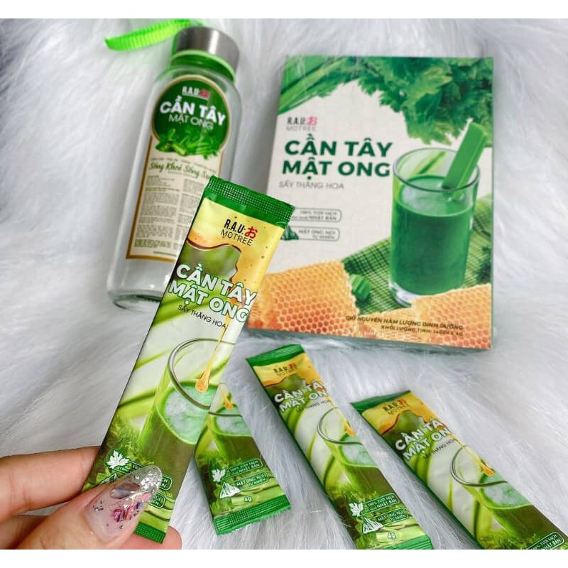 Bột Cần Tây Mật Ong MINNA, Cần Tây Mật Ong, Giảm Cân Đẹp Da Detox Cơ Thể, Làm Mịn Da Hộp 45g (15 gói x 3g)