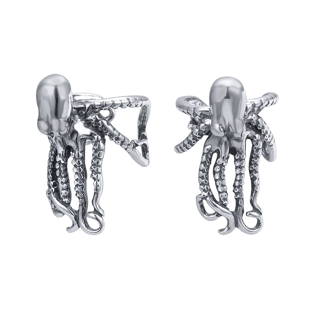 Set 2 khuyên vành tai hình bạch tuộc 316L bằng thép không gỉ phong cách hip hop