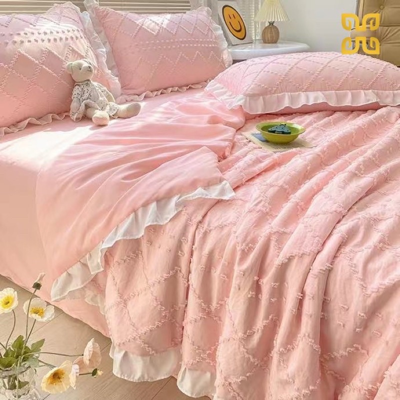 Bộ đũi bèo chăn trần mềm mại thoáng mát,bộ đũi 4 món chăb trần mềm mại