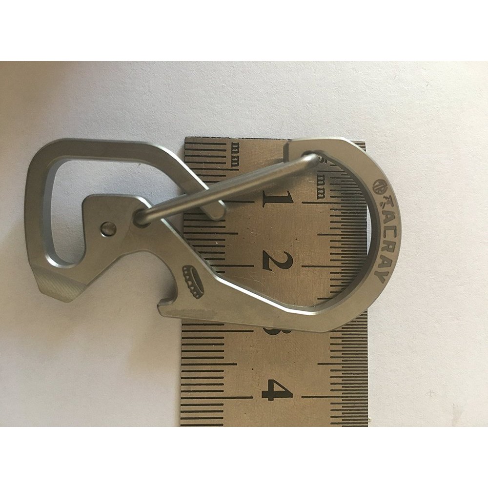 TACRAY - Móc khóa Titan Carabiner đầu tròn kèm mở bia (YSK1502)
