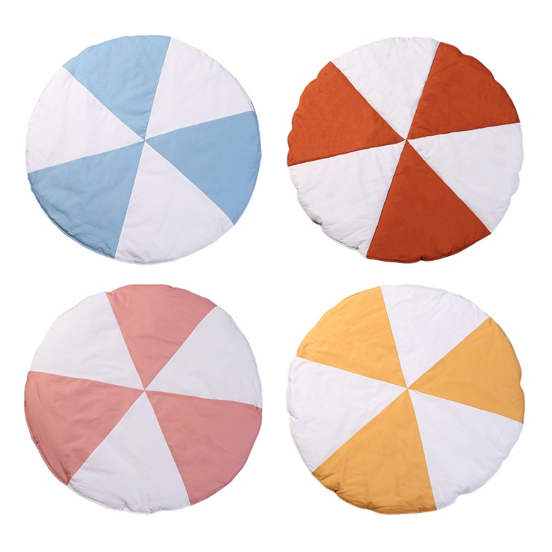 Thảm Cotton Mềm Mại Hình Tròn Phong Cách Bắc Âu Cho Bé Sơ Sinh