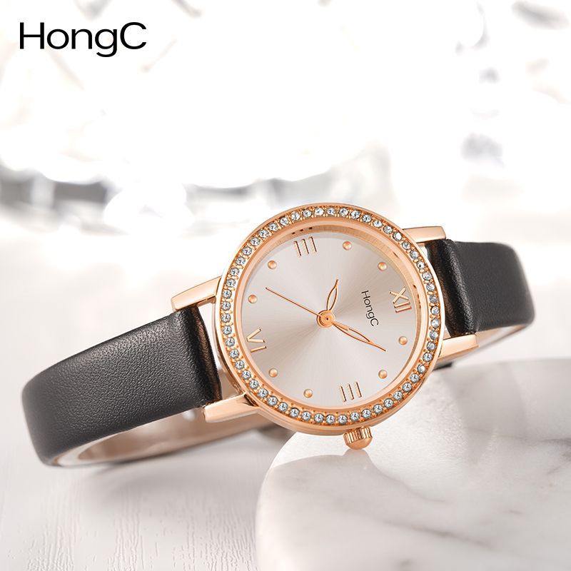 Đồng Hồ Đeo Tay Máy Quartz Đính Kim Cương Thời Trang Cho Nữ