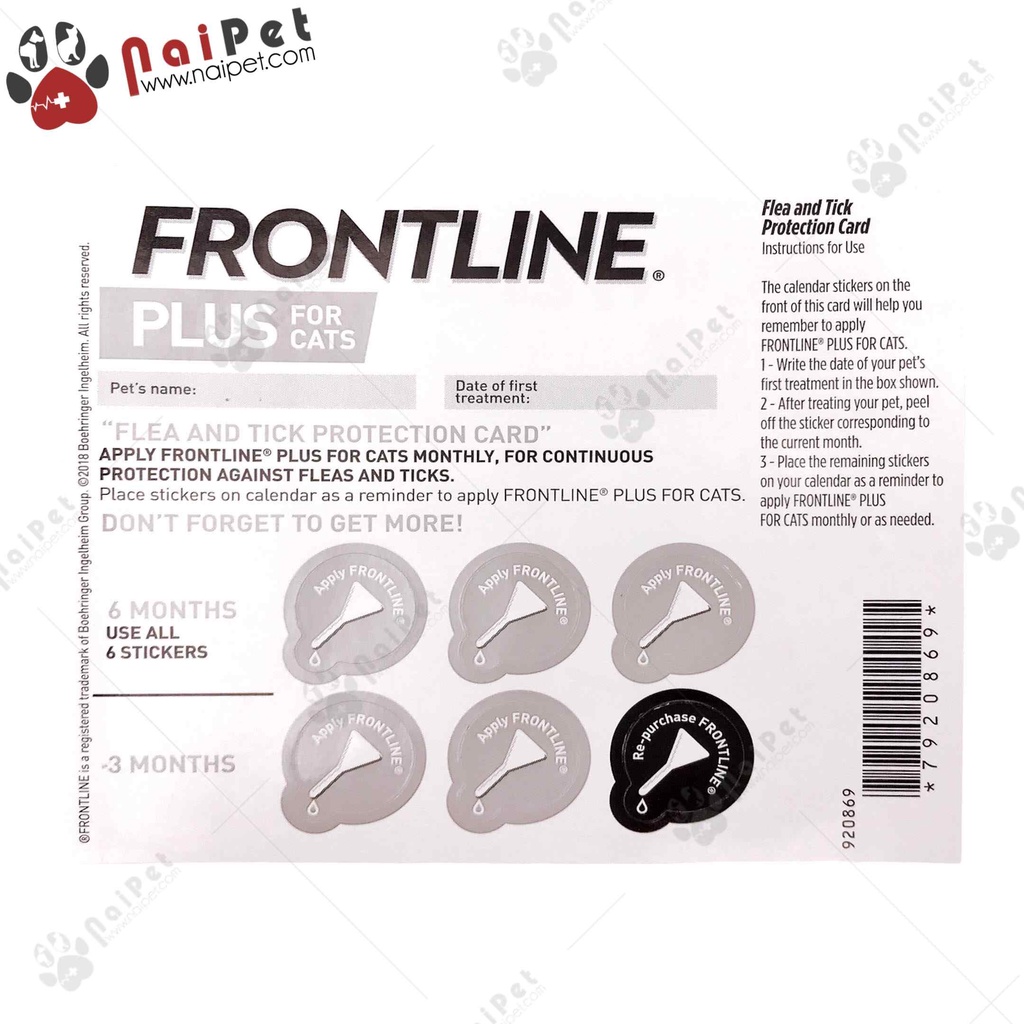 Nhỏ Gáy Ve Rận Bọ Chét Cho Mèo Frontline Plus For Cats