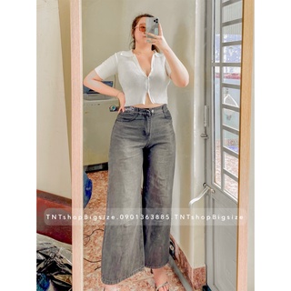 Quần Jeans dài ống rộng chữ [TNT Shop Bigsize 60kg 90kg]