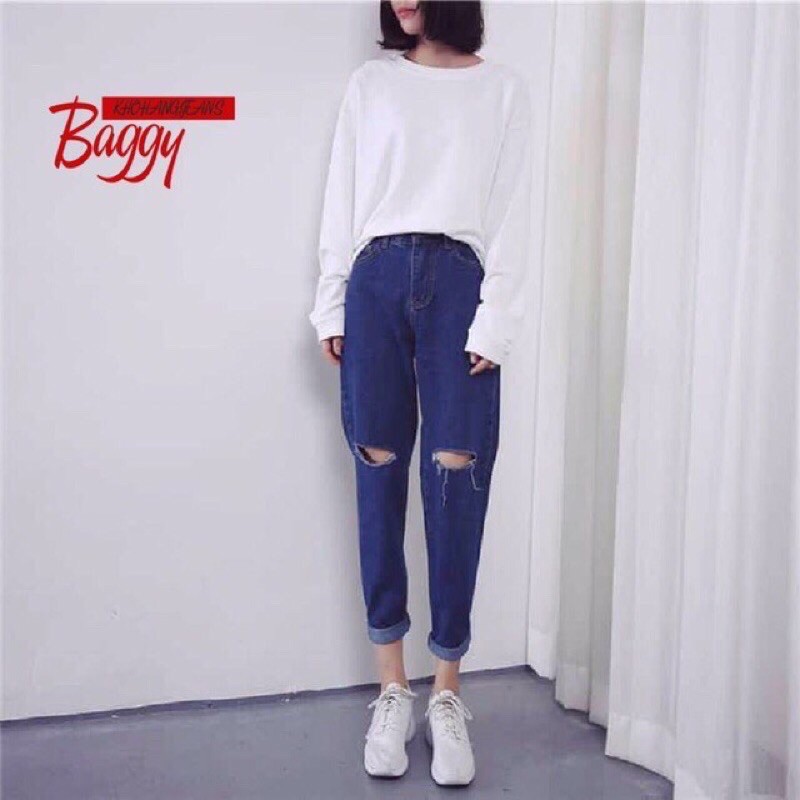 Quần baggy ống nhỏ rạch gối | BigBuy360 - bigbuy360.vn