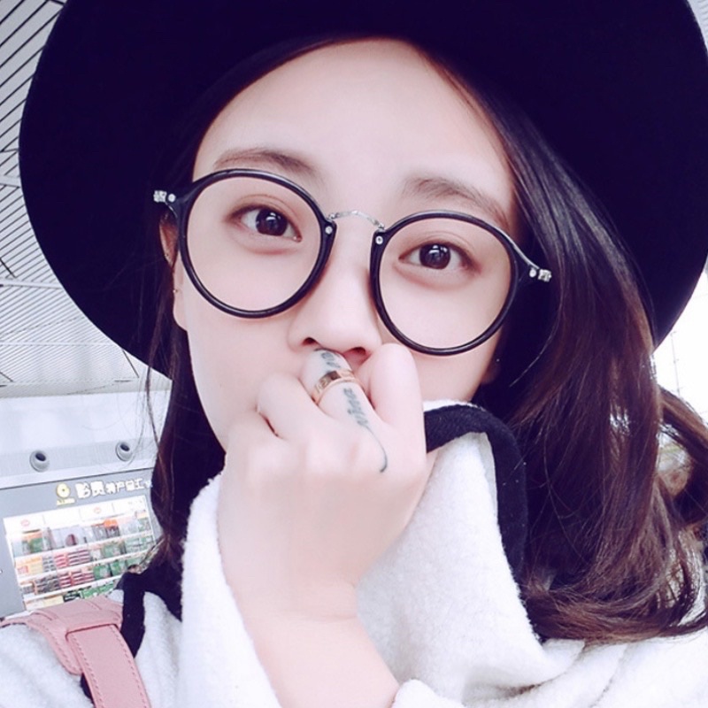 Gọng kính mắt tròn giả cận ULZZANG - Cắt mắt cận loạn theo yêu cầu