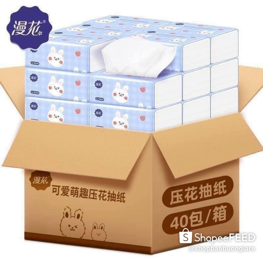 Thùng 40 Gói Giấy Ăn Rút Hình Thỏ