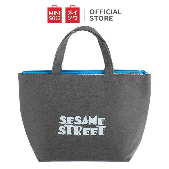 Miniso Túi Đựng Hộp Cơm Trưa Hình Sesame Street Phong Cách Retro - 1