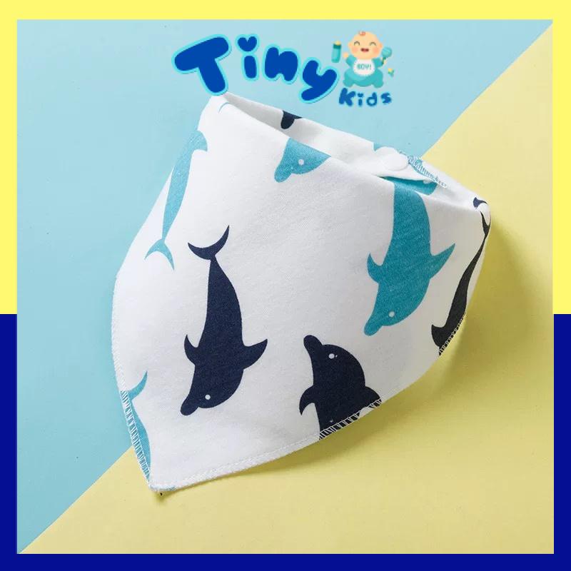 Khăn yếm tam giác Cotton 2 lớp có cúc bấm cho bé hàng cao cấp - Tiny Kids
